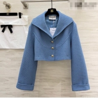 Spot Bulk Chanel Tweed Short Jacket CH031108 Light Blue 2026