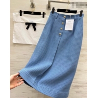 Grade Quality Chanel Tweed Skirt CH031108 Light Blue 2026