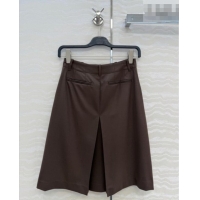 Grade Quality Loewe Wool Blend Skirt LW031101 Dark Brown 2026