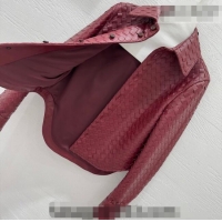Well Crafted Bottega Veneta Woven Lambskin Leather Jacket BV031101 Red 2026