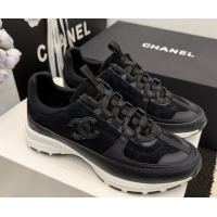 Grade Quality Chanel Calfskin Leather & Suede Sneakers G47010 Black 2026