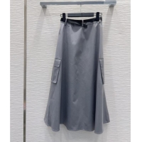 Cheap Classic Prada Long Skirt PR031104 Grey 2026