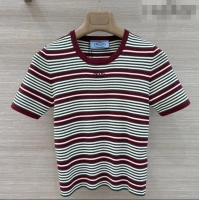 Top Quality Prada Knit Shirt PR031109 Green/Burgundy 2026