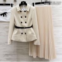 Unique Discount Dior Jacket and Skirt Set DR031103 White 2026