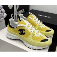 Pretty Style Chanel Calfskin Leather & Suede Sneakers G47010 Yellow 2026
