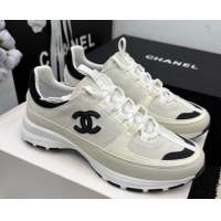 Top Grade Chanel Calfskin Leather & Suede Sneakers G47010 White 2026