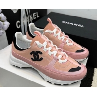 Purchase Chanel Calfskin Leather & Suede Sneakers G47010 Pink 2026