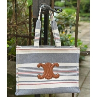 Best Price Celine Triomphe Large Cabas Thais Striped Tote Bag 196762 2025