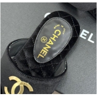Good Looking Chanel Velvet Flat Slides Sandal CH030609 Black 2026