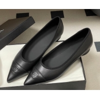 Pretty Style Chanel Lambskin Leather Pointed Ballet Flats G47081 All Black 2026