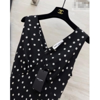 Top Quality Saint Laurent Dots Printed Long Dress YSL031101 Black 2026