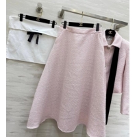 Inexpensive Chanel Tweed Jacket and Skirt Set with Bow CH031109 Pink 2026