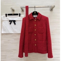 Top Grade Chanel Tweed Jacket CH0311012 Red 2026