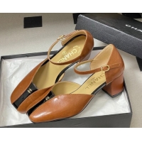 Grade Quality Chanel Lambskin & Patent Leather Mary Janes Pumps 4.5cm CH030611 Brown 2026