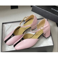 Top Grade Chanel Lambskin & Patent Leather Mary Janes Pumps 4.5cm CH030611 Pink 2026