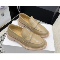Popular Style Chanel Calfskin Leather Loafers with Strass CC Strap G46995 Beige 2026
