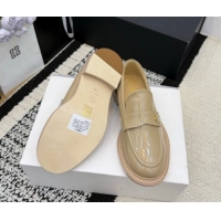 Popular Style Chanel Calfskin Leather Loafers with Strass CC Strap G46995 Beige 2026