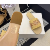 Durable Chanel Bloom Straw-Like Flat Slides Sandal CH030701 Beige 2026