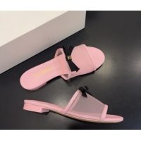 Purchase Chanel Mesh Flat Slides Sandal wih Bow G47023 Pink 2026