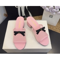 Luxurious Chanel Mesh Heel Slides Sandal wih Bow G47023 Pink 2026