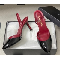Shop Duplicate Chanel Lambskin & Patent Calfskin Leather Pumps 7.5cm G47175 Red/Black 2026
