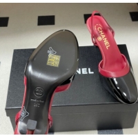 Shop Duplicate Chanel Lambskin & Patent Calfskin Leather Pumps 7.5cm G47175 Red/Black 2026