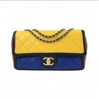 Promotional Chanel Primary Tri-Color Quilted Leather Flap Bag A11112 Multicolor