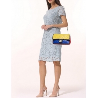 Promotional Chanel Primary Tri-Color Quilted Leather Flap Bag A11112 Multicolor