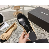 Best Grade Chanel Calfskin Patent Leather Pumps 8.5cm with Camellia Bloom CH030704 Beige 2026