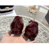 Unique Style Chanel Calfskin Patent Leather Ballet Flats with Camellia Bloom CH030704 Burgundy 2026