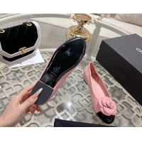Top Design Chanel Calfskin Patent Leather Ballet Flats with Camellia Bloom CH030704 Pink 2026
