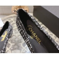 Purchase Chanel Tweed & Patent Leather Ballet Flats with Camellia Bloom CH030704 Black/White 2026