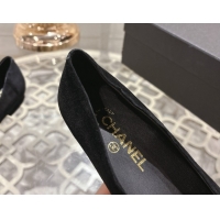 Popular Style Chanel Suede & Patent Leather Ballet Flats with Camellia Bloom CH030704 Black 2026