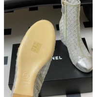 Sumptuous Chanel Sequins and Mesh Wedge Ankle Boots 7.5cm CH030705 Silver 2026