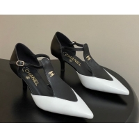 Discount Chanel Lambskin Leather Pumps 7.5cm CH030707 Black/White2 2026