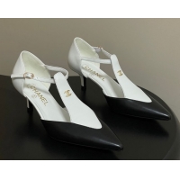 Pretty Style Chanel Lambskin Leather Pumps 7.5cm CH030707 White/Black2 2026