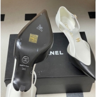 Pretty Style Chanel Lambskin Leather Pumps 7.5cm CH030707 White/Black2 2026