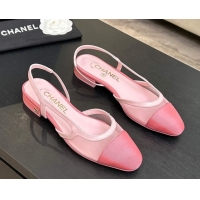 Best Product Chanel Mesh & Grosgrain Slingbacks Flat G31319 Pink 2026