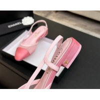 Best Product Chanel Mesh & Grosgrain Slingbacks Flat G31319 Pink 2026