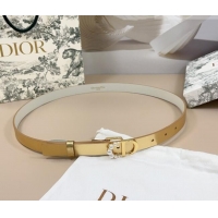 Famous Brand Dior Calfskin Leather Belt 2cm with Pearls CD Buckle 0108 Gold/White 2025