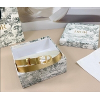 Famous Brand Dior Calfskin Leather Belt 2cm with Pearls CD Buckle 0108 Gold/White 2025