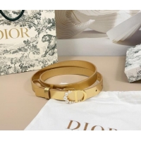 New Design Dior Calfskin Leather Belt 2cm with Pearls CD Buckle 0108 Gold-Tone 2025