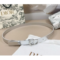 Shop Discount Dior Calfskin Leather Belt 2cm with Pearls CD Buckle 0108 Silver-Tone 2025