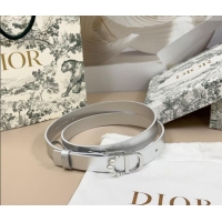 Shop Discount Dior Calfskin Leather Belt 2cm with Pearls CD Buckle 0108 Silver-Tone 2025