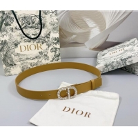 Traditional Specials Dior Calfskin Leather Belt 3cm with Strass CD Buckle 0108 Apricot 2025