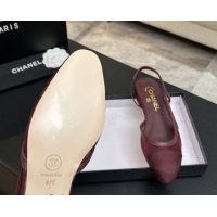 Pretty Style Chanel Mesh & Grosgrain Slingbacks Flat G31319 Burgundy 2026