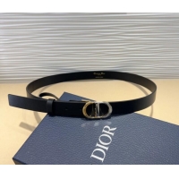 Promotional Dior Smooth Calfskin Belt 2.5cm with CD Buckle 0317 Black 2025