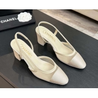 Good Looking Chanel Mesh & Grosgrain Slingbacks Pump 6.5cm G31318 Ivory 2026
