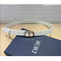 Unique Discount Dior Smooth Calfskin Belt 2.5cm with CD Buckle 0317 White 2025