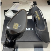 Hot Style Chanel Mesh & Grosgrain Slingbacks Pump 9cm G45509 Black 2026
